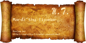 Maróthy Tivadar névjegykártya