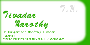 tivadar marothy business card