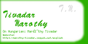 tivadar marothy business card